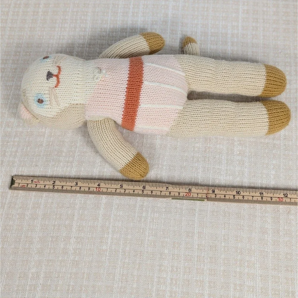 BlaBla Knit Doll Handcrafted Plush Toy Colette Cat Tan Pink 12